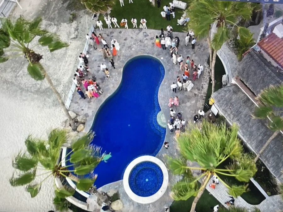 Aerial view of the pool